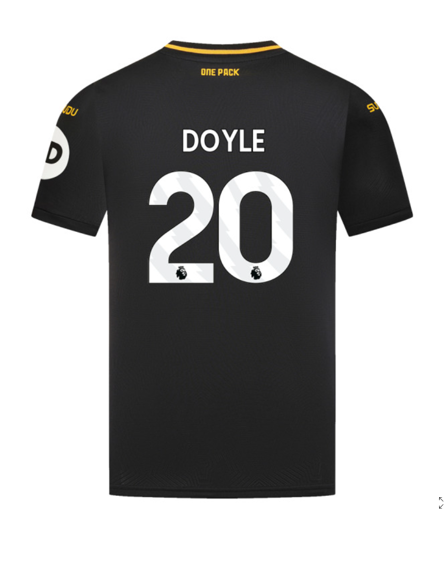 Wolverhampton Wanderers 2024-25 Season Away Jersey with DOYLE 20 Printing