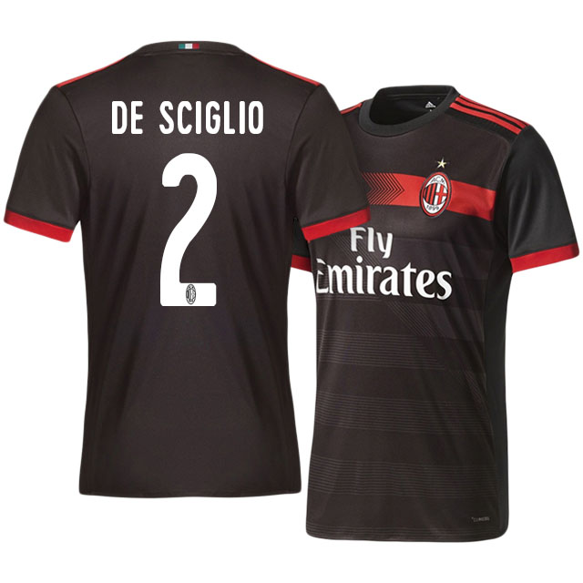 Durable AC Milan Third 201718 Mattia De Sciglio 2 Soccer Jersey Shirt