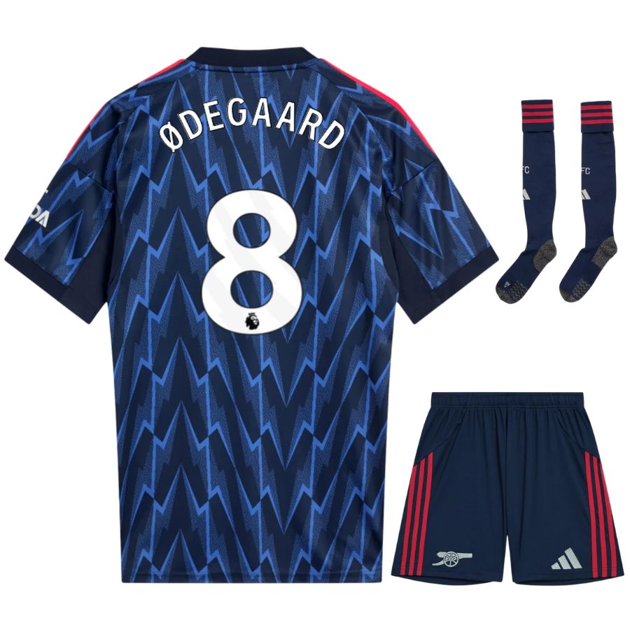 Arsenal 2025 2026 Odegaard Kids Away Kit Jersey