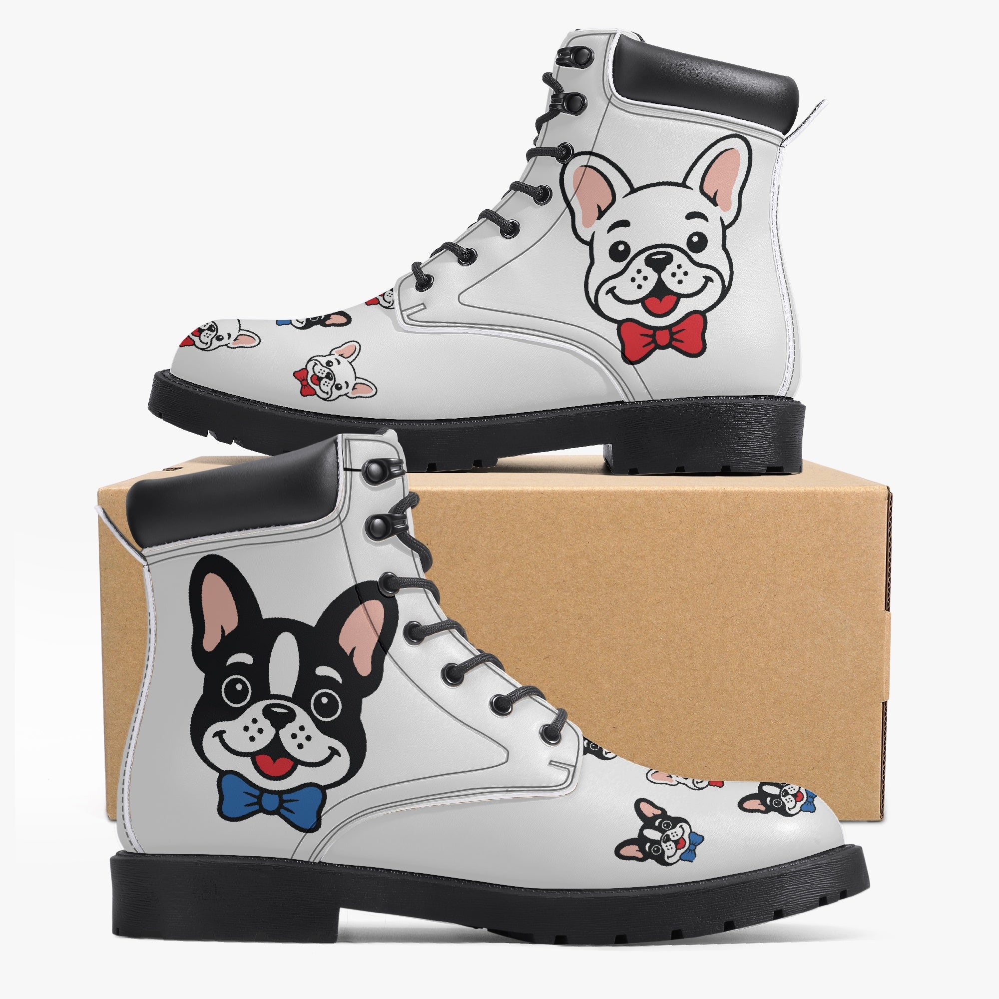 French Bulldog Lover Duncan Casual Leather Boot Frenchie Fan Item