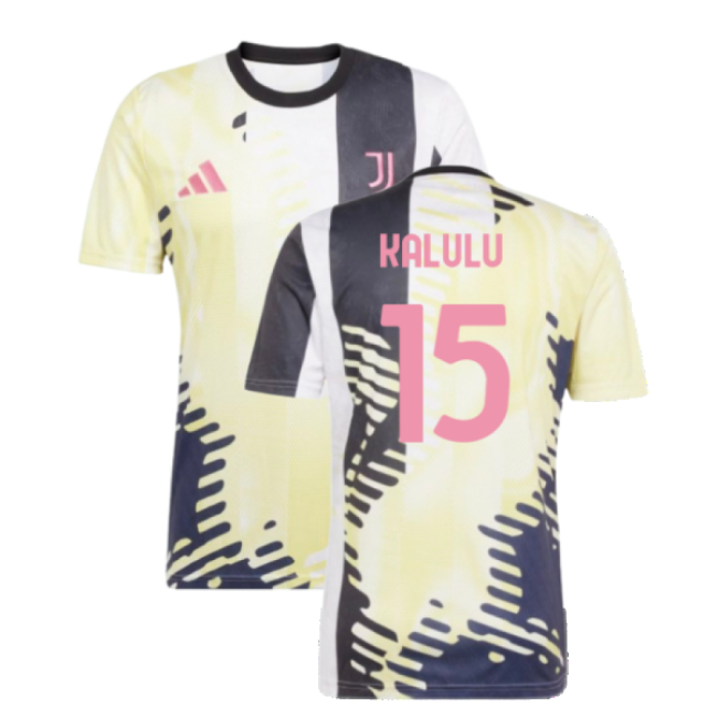 Authentic 2025 Juventus Pre-Match Shirt (Yellow) (Kalulu 15)