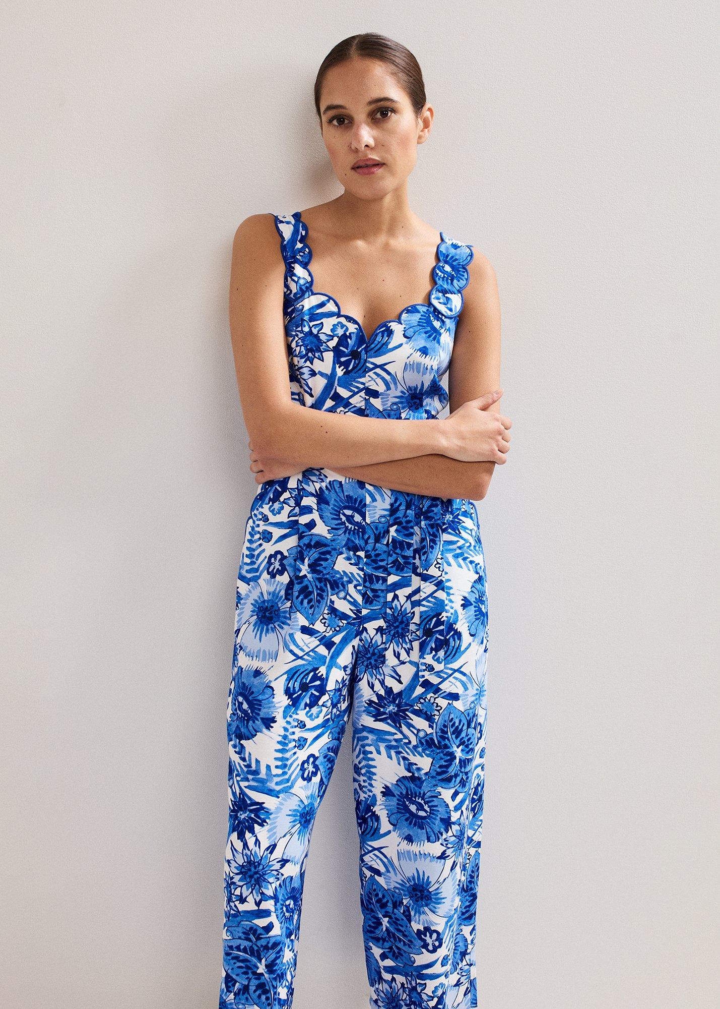 Tamzin Printed Scallop Jumpsuit