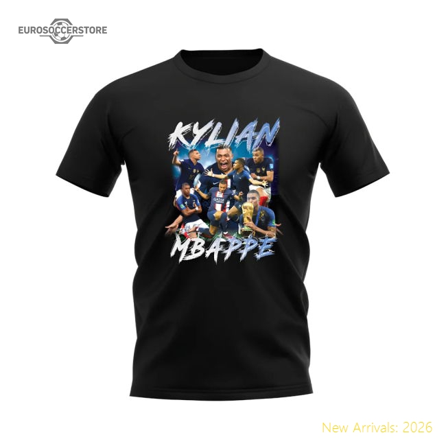 Kylian Mbappe Bootleg Football T-Shirt (Black)