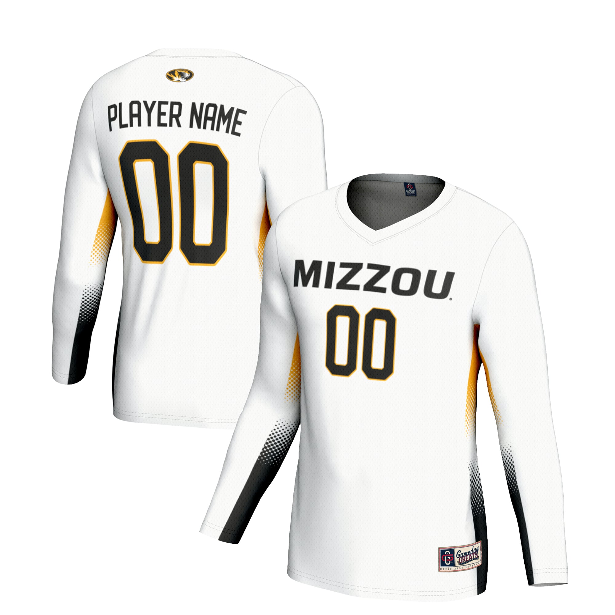 Missouri Tigers GameDay Greats Youth NIL Pick-A-Player Lightweight Women's Volleyball Jersey - C White
