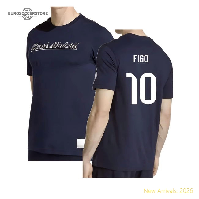 2025-2026 Real Madrid US Tee (Navy) (Figo 10)