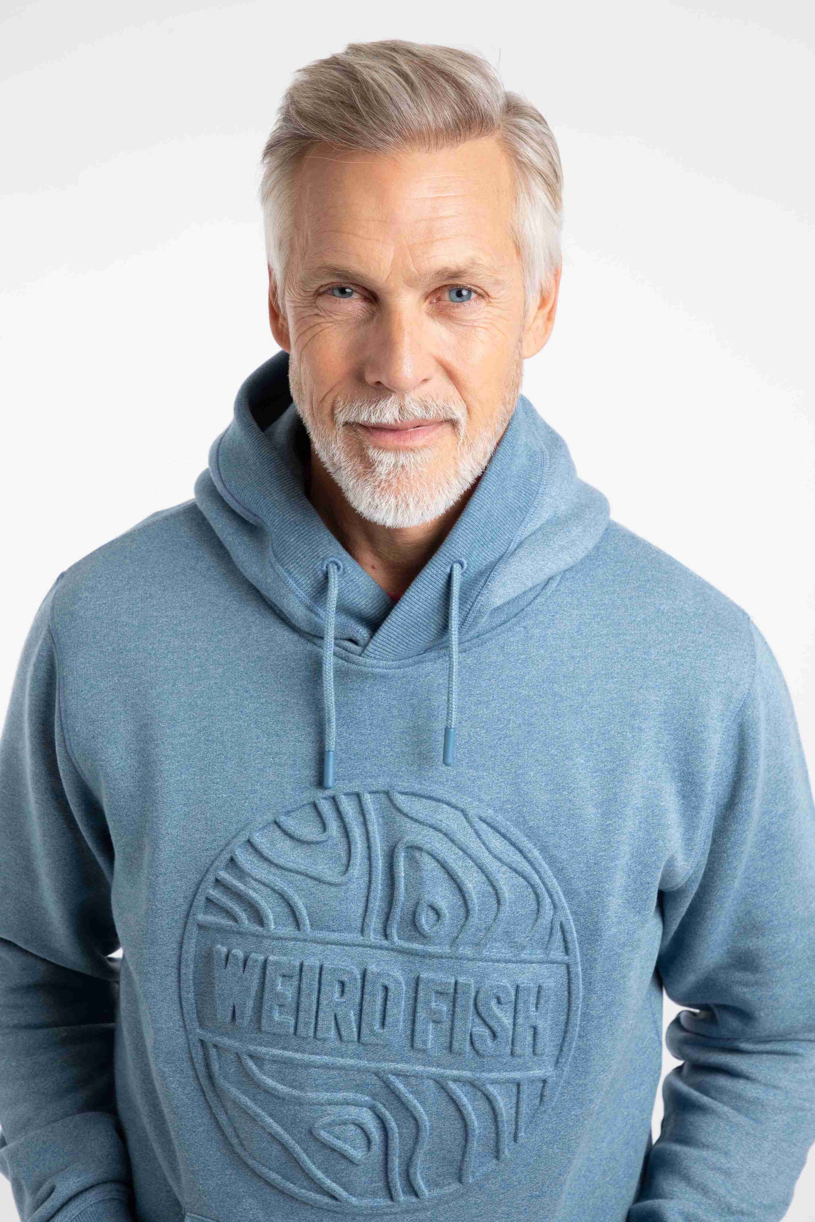 Perranporth Embossed Grindle Hoodie Washed Blue