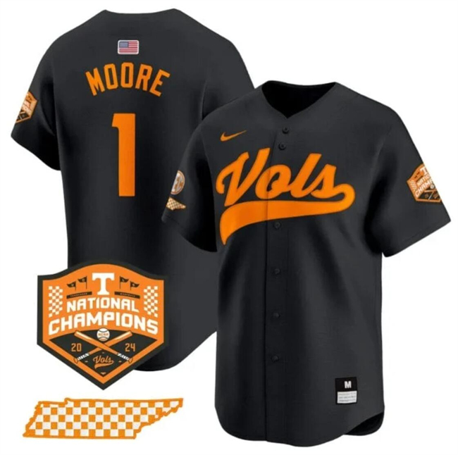 Men's None Black 2024 away jersey Christian Moore #1 premium Jersey