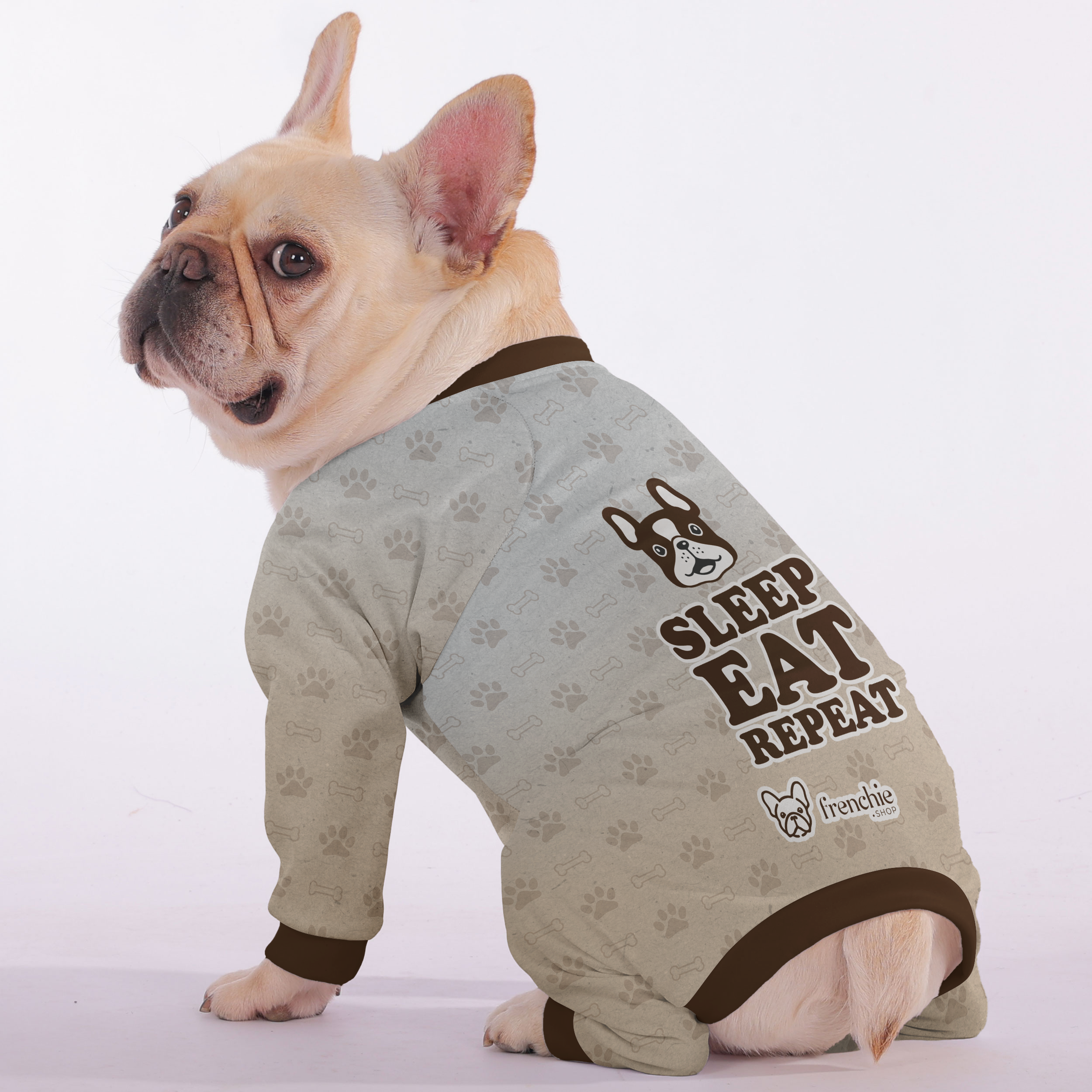 High-Quality Sleep, Eat, Repeat - Frenchie Pajamas – Ultra-soft, Cozy...