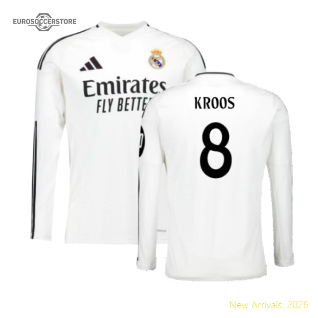 Performance 2024-2025 Real Madrid Long Sleeve Home Shirt (Kroos 8)