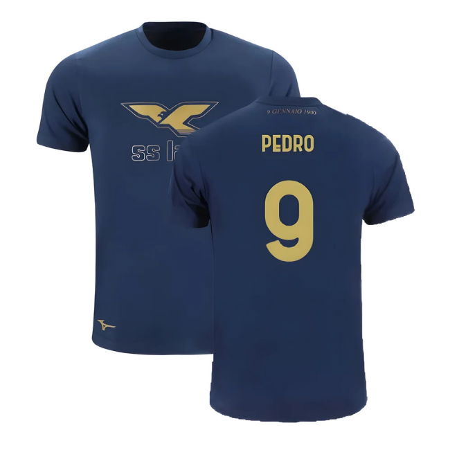 Dedicated Lazio Th Anniversary Cotton Tee Navy Pedro #9 Professiona...