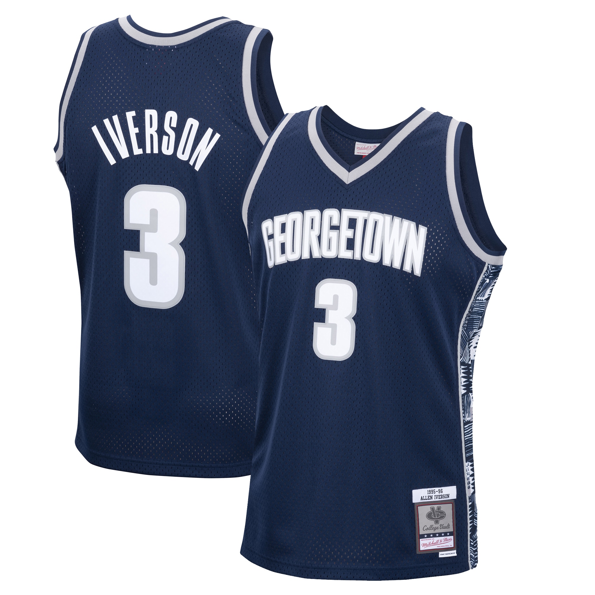 [NJP] Youth Allen Iverson Georgetown Hoyas 1995/96 Swingman Replica Jersey - Navy