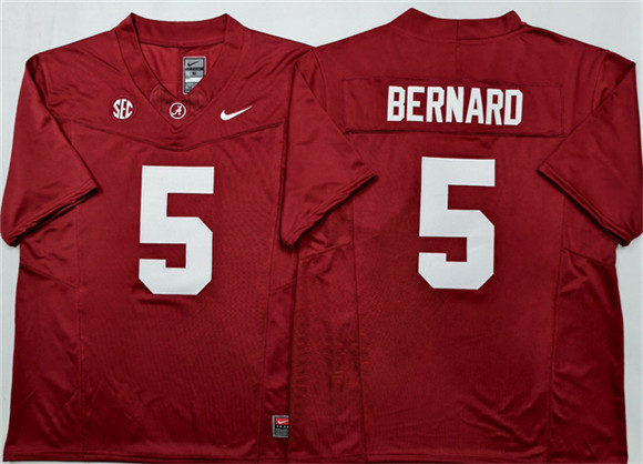 replica Men's ALA Tide Germie Bernard #5 Red 2024 Football Jersey