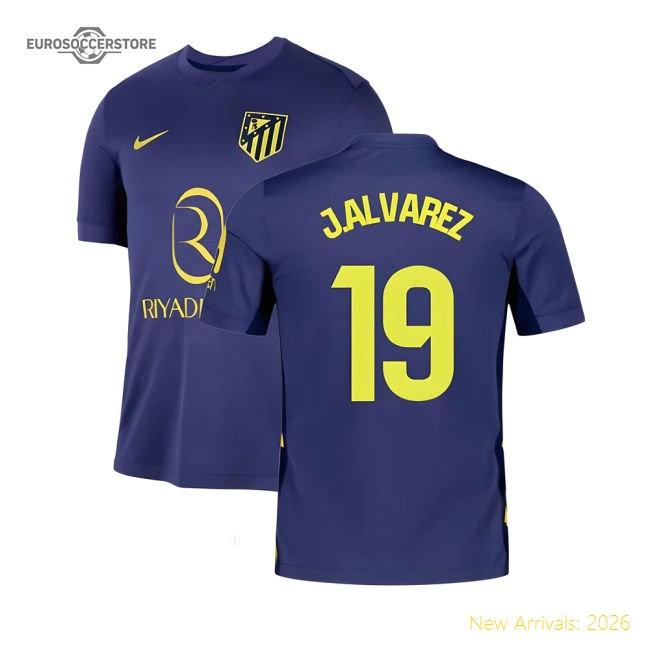 2025-2026 Madrid Atletico Madrid Away Jersey Shirt (J.Alvarez 19)