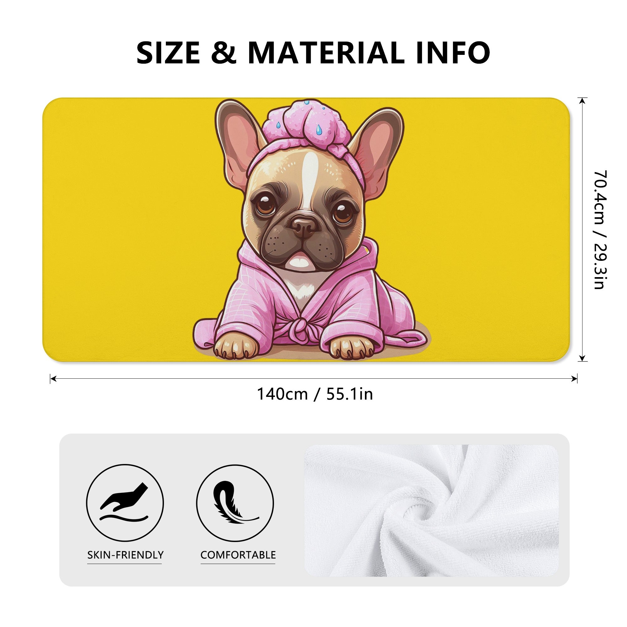 Safe Comfortable Ginger - Non-slip Bath Towel Indoor Use