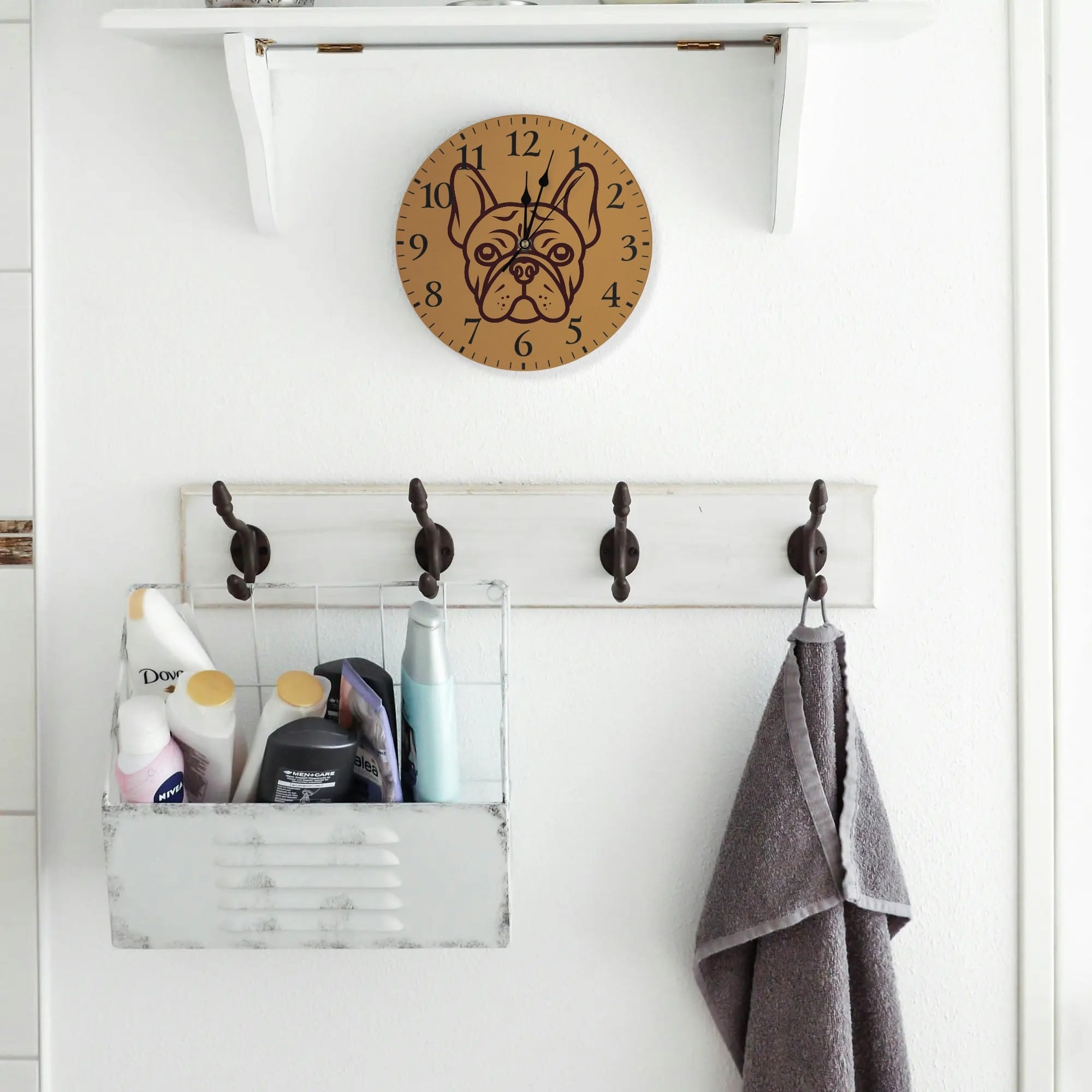 French Bulldog Paisley Frameless Wall Clock Cute Frenchie Essential