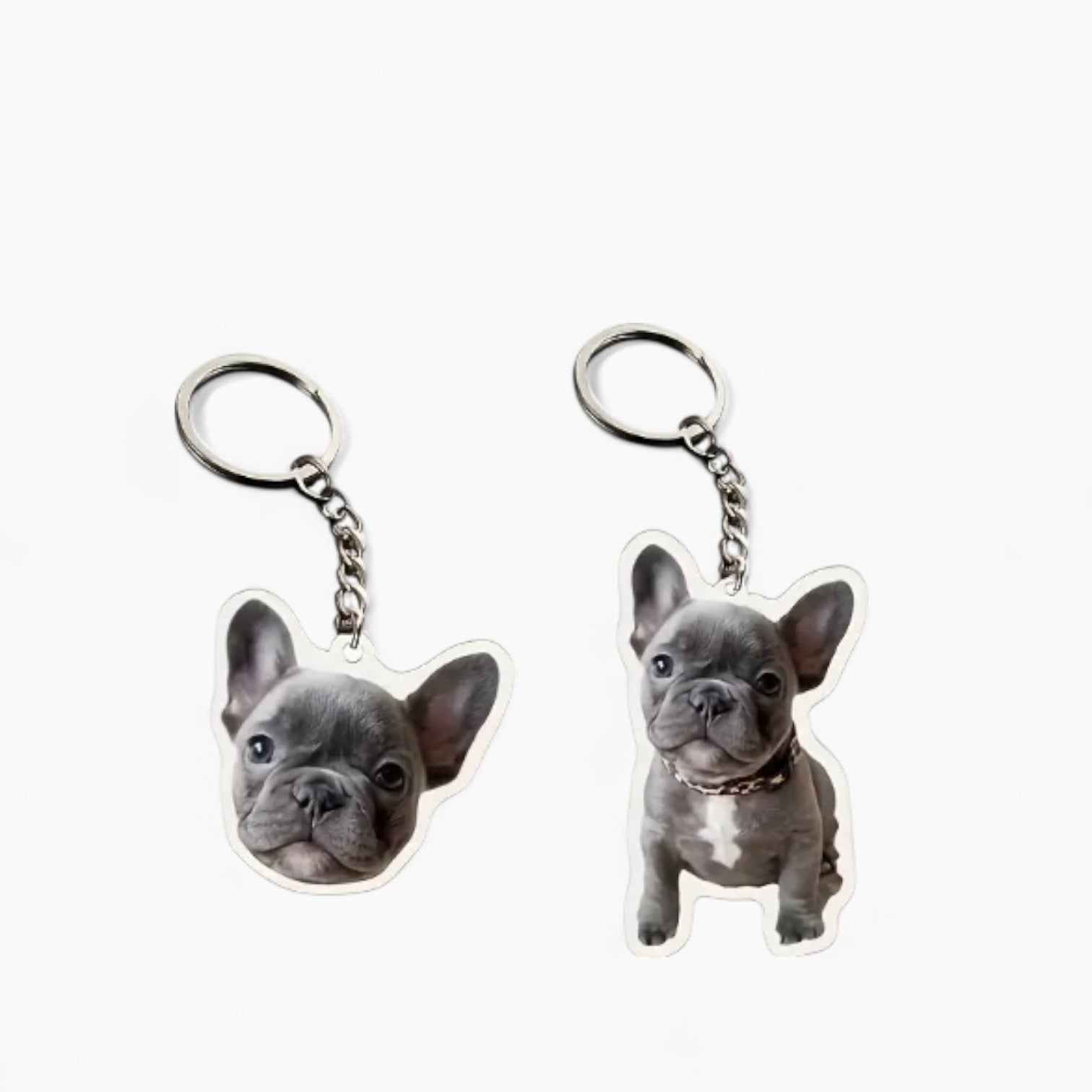 Keyfrench French Bulldog Keychain – Personalized Acrylic Dog Photo Tag