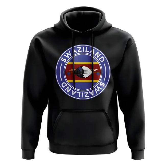 Exclusive-Design Championship Swaziland Football Badge Hoodie (Black)