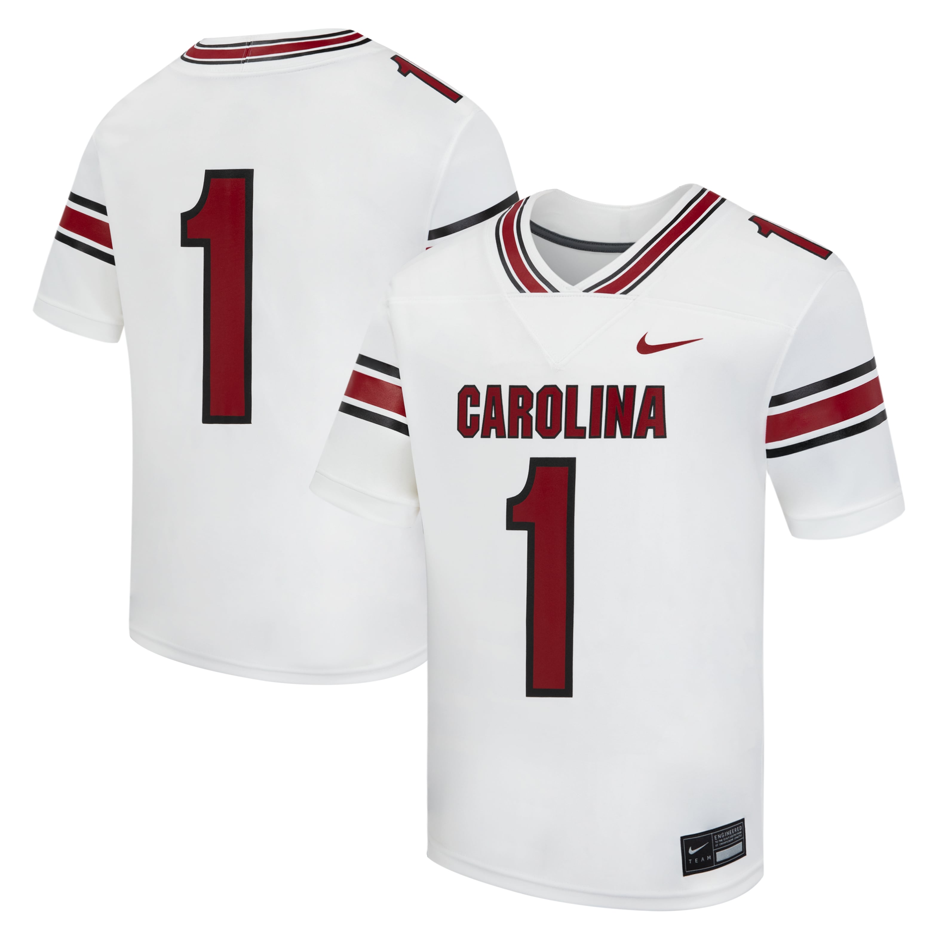 #1 South Carolina Gamecocks Nike Youth Road Replica Football Jersey - White