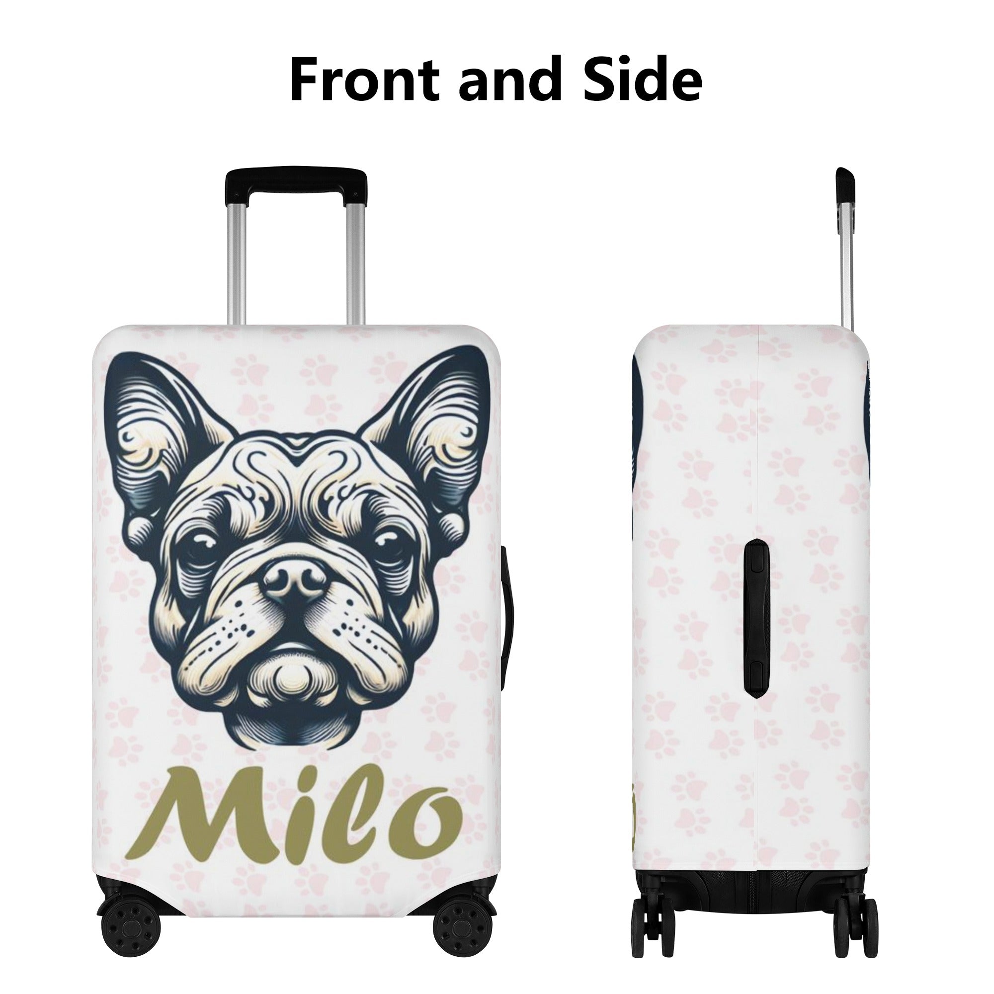 Frenchie-Fan Personalized Luggage Cover With Frenchie Name - Luggage ...