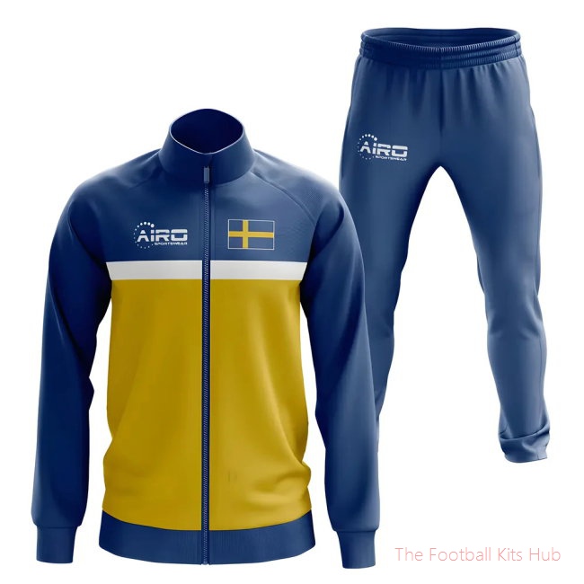 Men Sweden Concept Football Tracksuit (Blue)