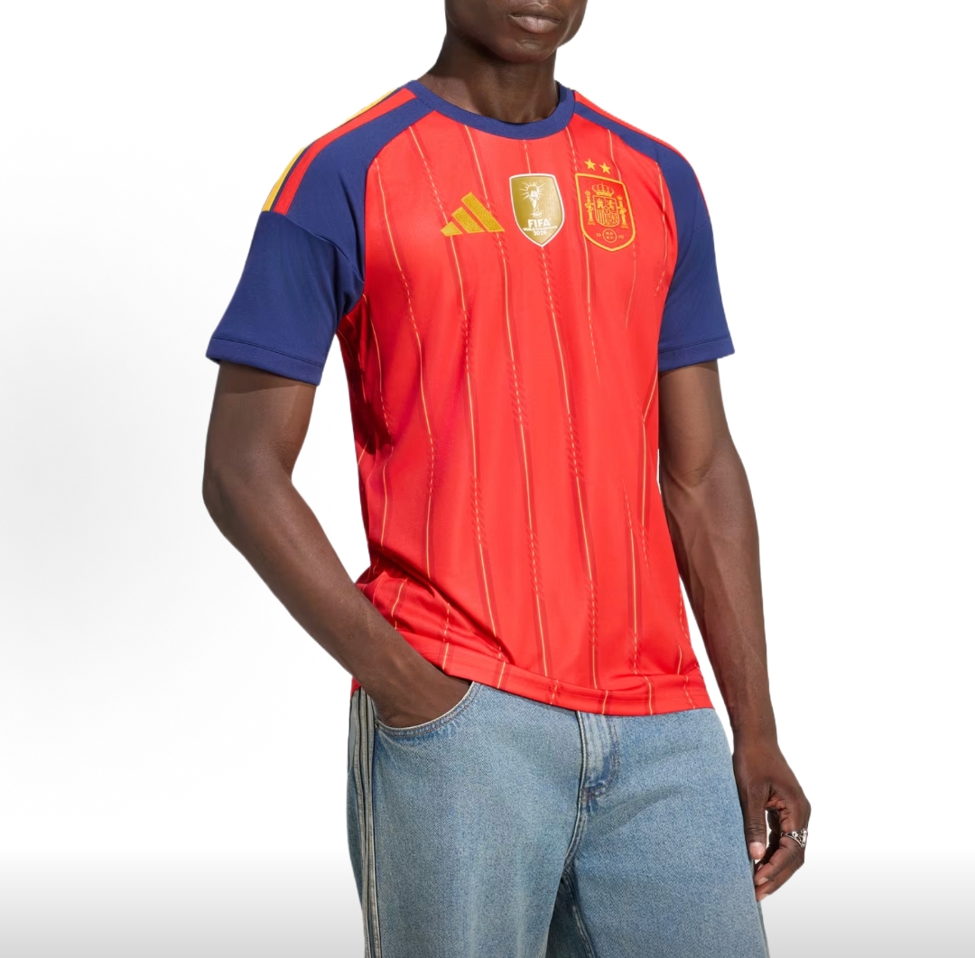 2026 World Cup Champions Spain Home Authentic Player Version 2-Star Quick Dry Slim Striped Men Soccer Jersey Spain Climacool  Men Women Youth