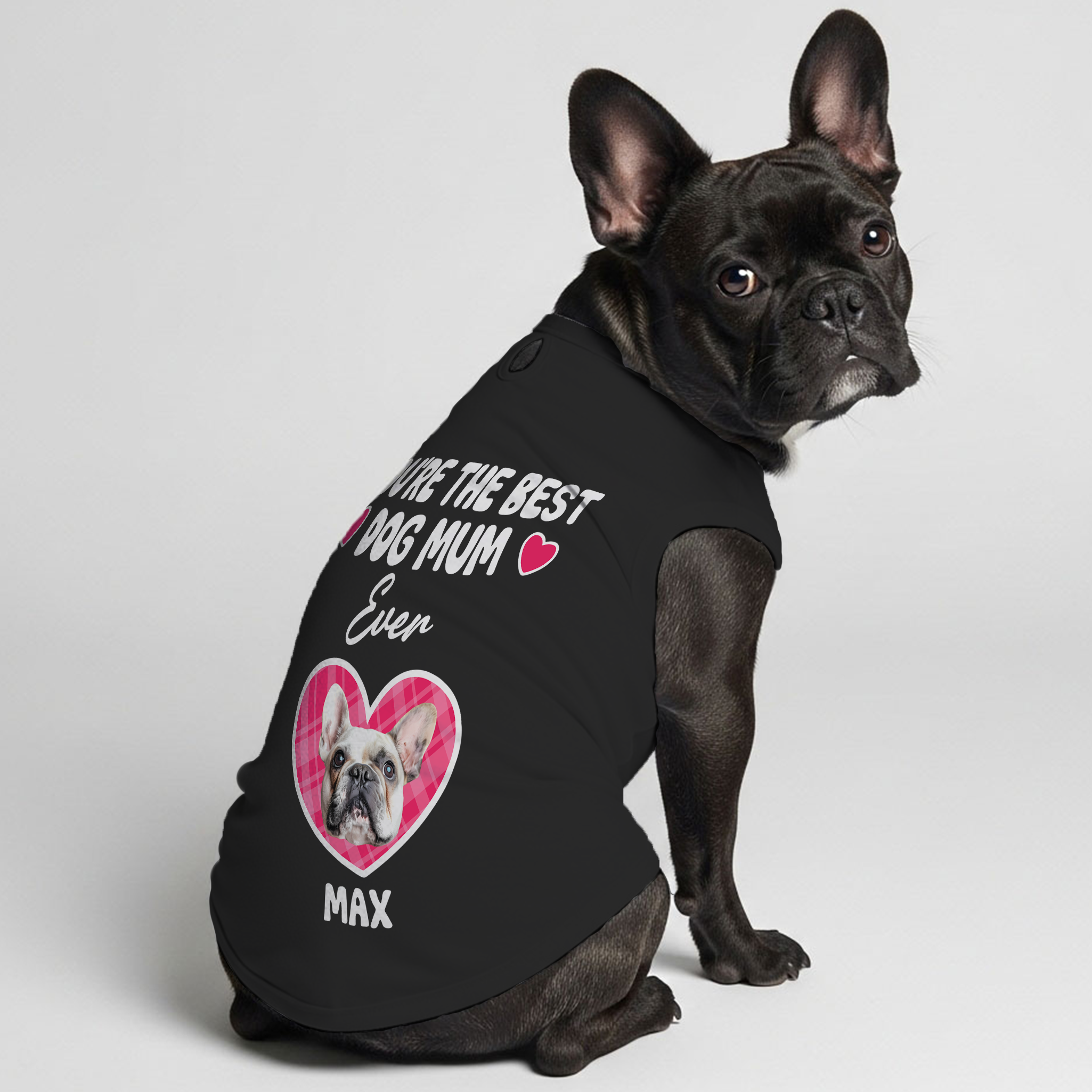Best DOG MUM - Personalized Frenchie Shirt | Custom Dog T-Shirt for French Bulldogs