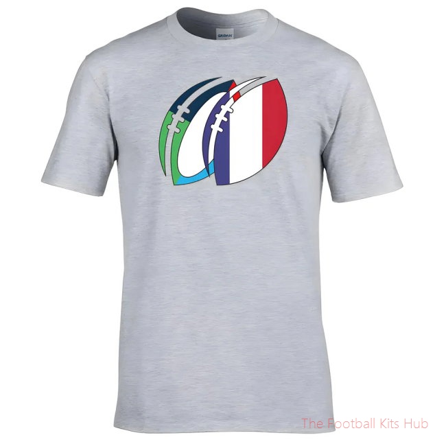 Men France Rugby Ball T-Shirt UEFA Euro