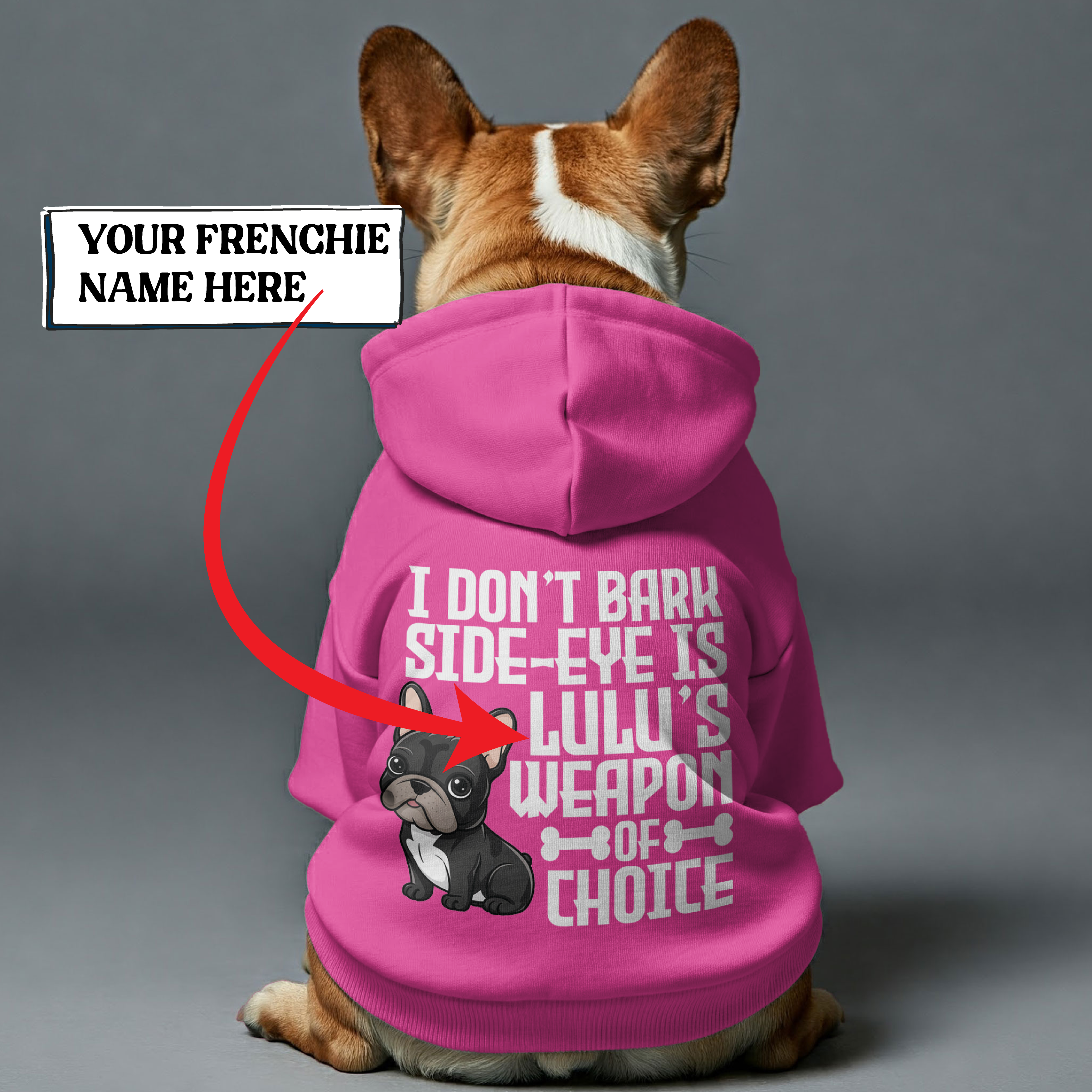 Stylish Personalized French Bulldog Hoodies With Funny Quotes And Cus...