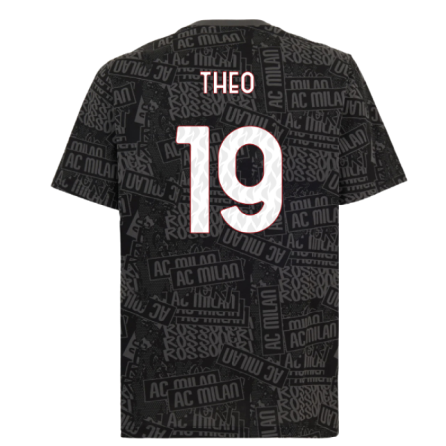 2025-2026 Ac Milan Ftblculture Tee Aop (black) (theo 19) - Great Value