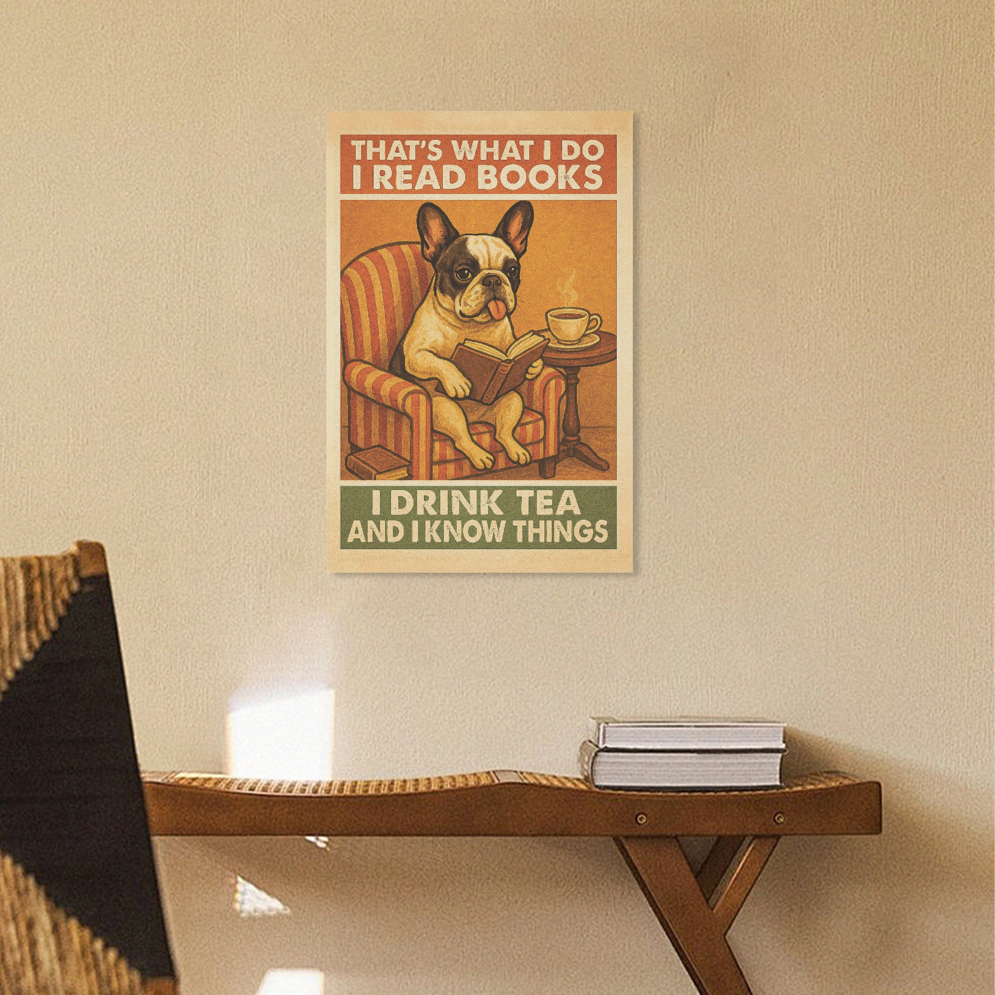 High-Quality Read Books - Vertical Canvas Painting for Street Style