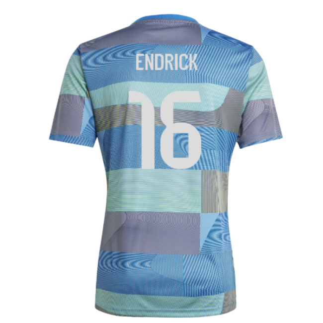 Trending 2025-2026 Real Madrid Pre-Match Shirt (Blue) (Endrick 16)