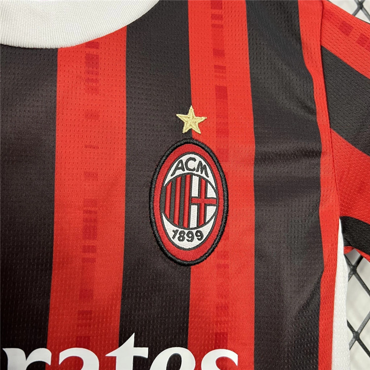 Moisture Wicking Kids AC Milan 2425 Home Kit ShirtShorts