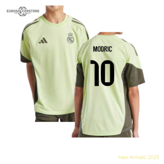 2025-2026 Real Madrid Training Jersey (Almost Lime) - Kids (Modric 10)