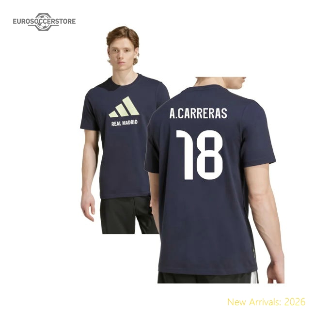 Authentic 2025-2026 Real Madrid Seasonal Graphic Tee (Legend Ink) (A.Carreras
