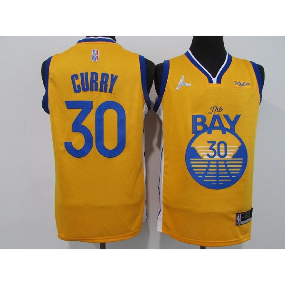 Official Stephen Curry30 Golden State Warriors Yellow Jersey -