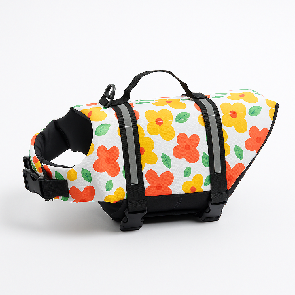 Durable Frenchie Printed Life Vest – High Buoyancy Swim Jacket With R...