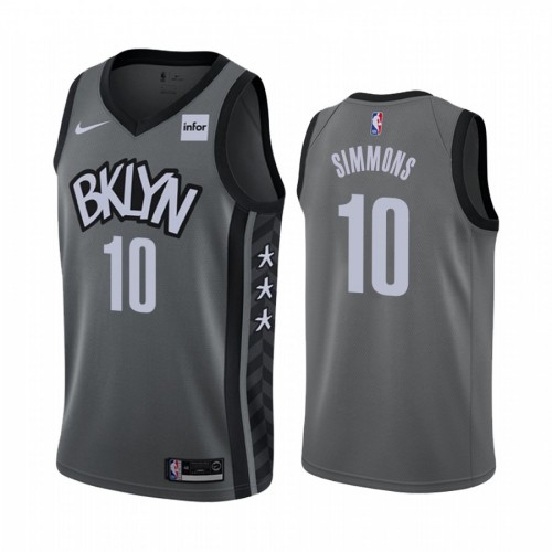 Nets Gray Brooklyn Nets #10 Nike Jersey - Basketball Jersey