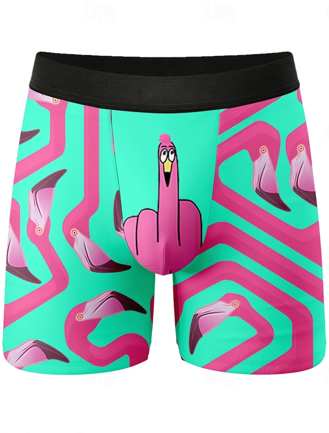 Men's Rooster Chick Funny Slang Stretchy Boxer Briefs Swimming Trunks