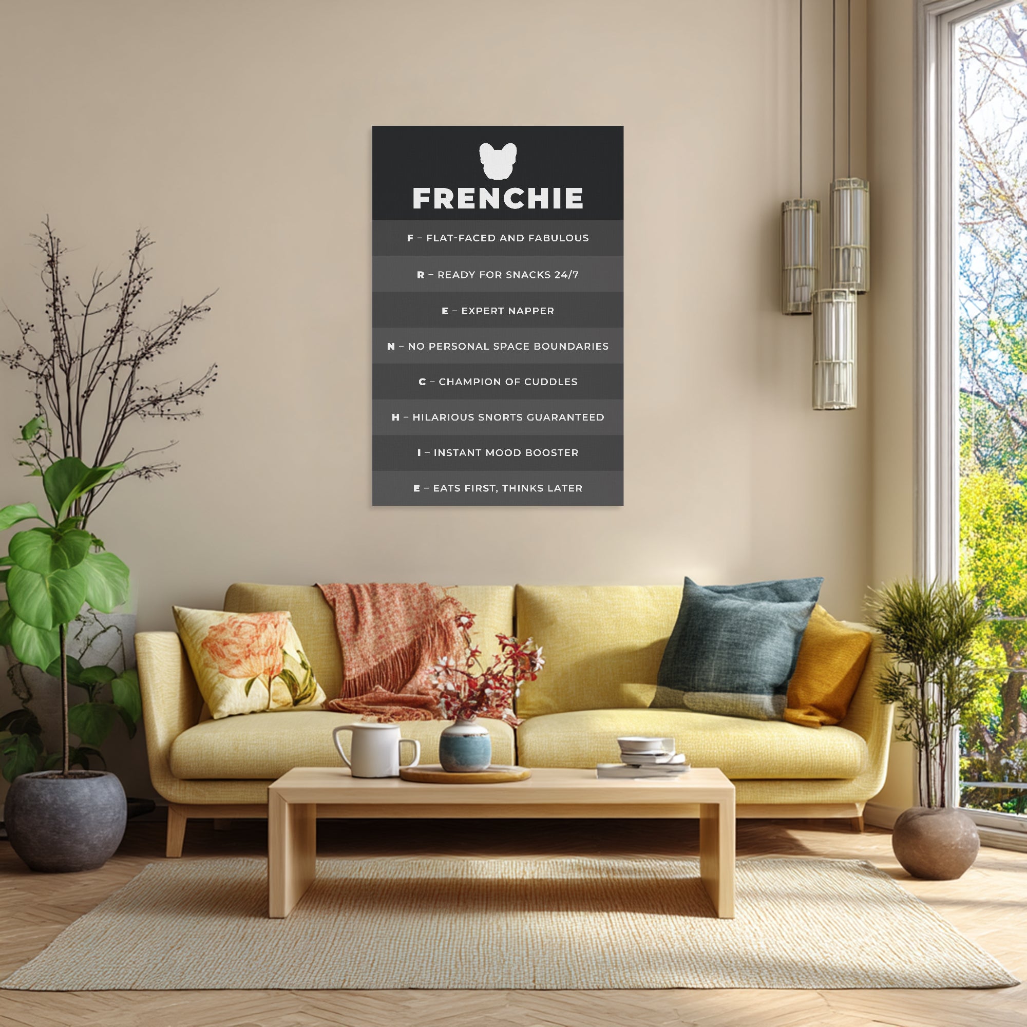 French Bulldog Loaf Vertical Canvas Painting Cute Frenchie Essential