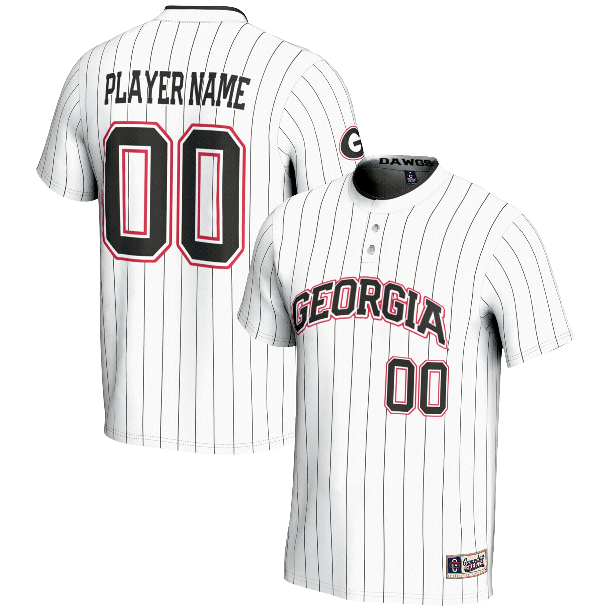 [NJP] Georgia Bulldogs GameDay Greats Unisex NIL Pick-A-Player Lightweight Softball Jersey - White
