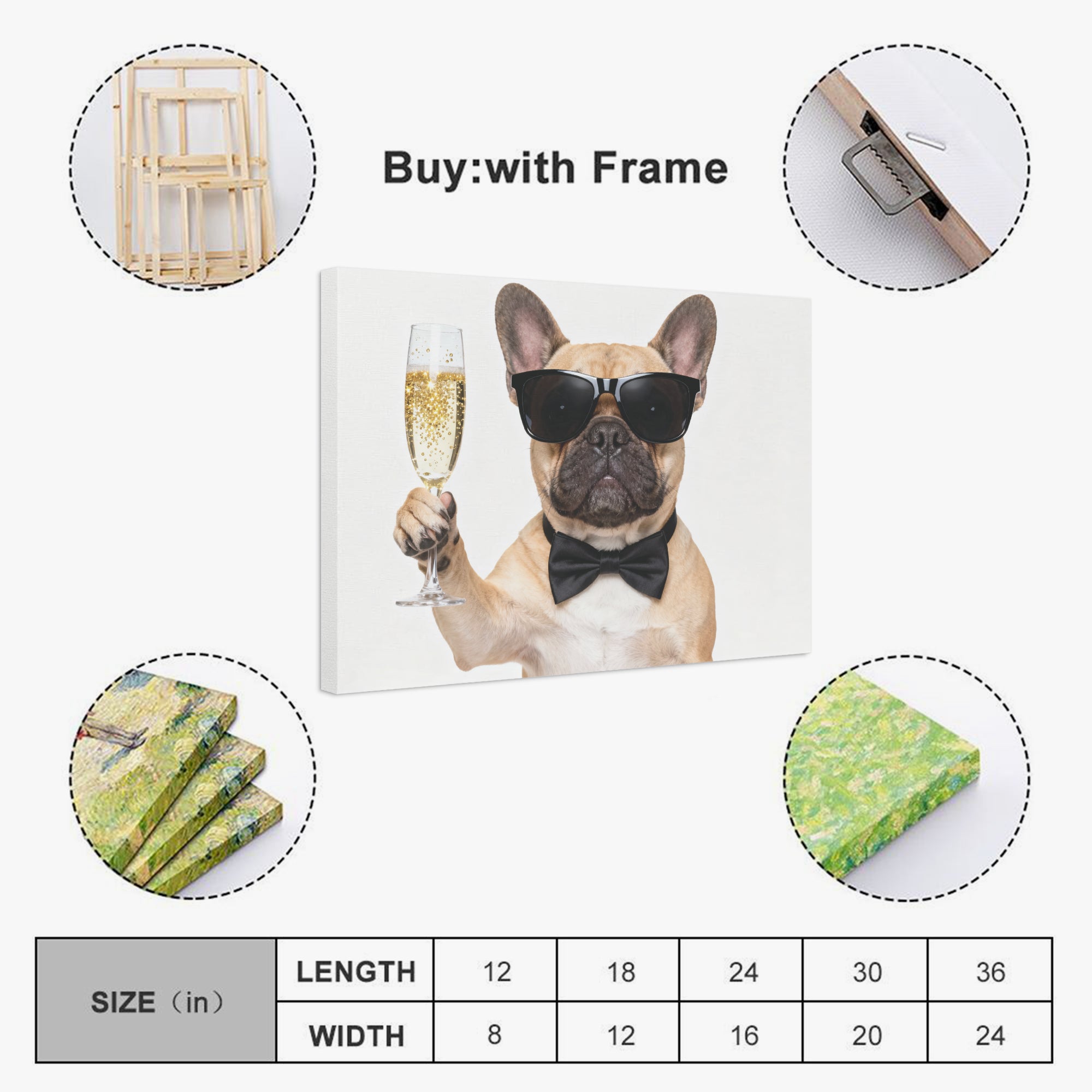 Bailey - Adorable Frenchie canvas Wall Art