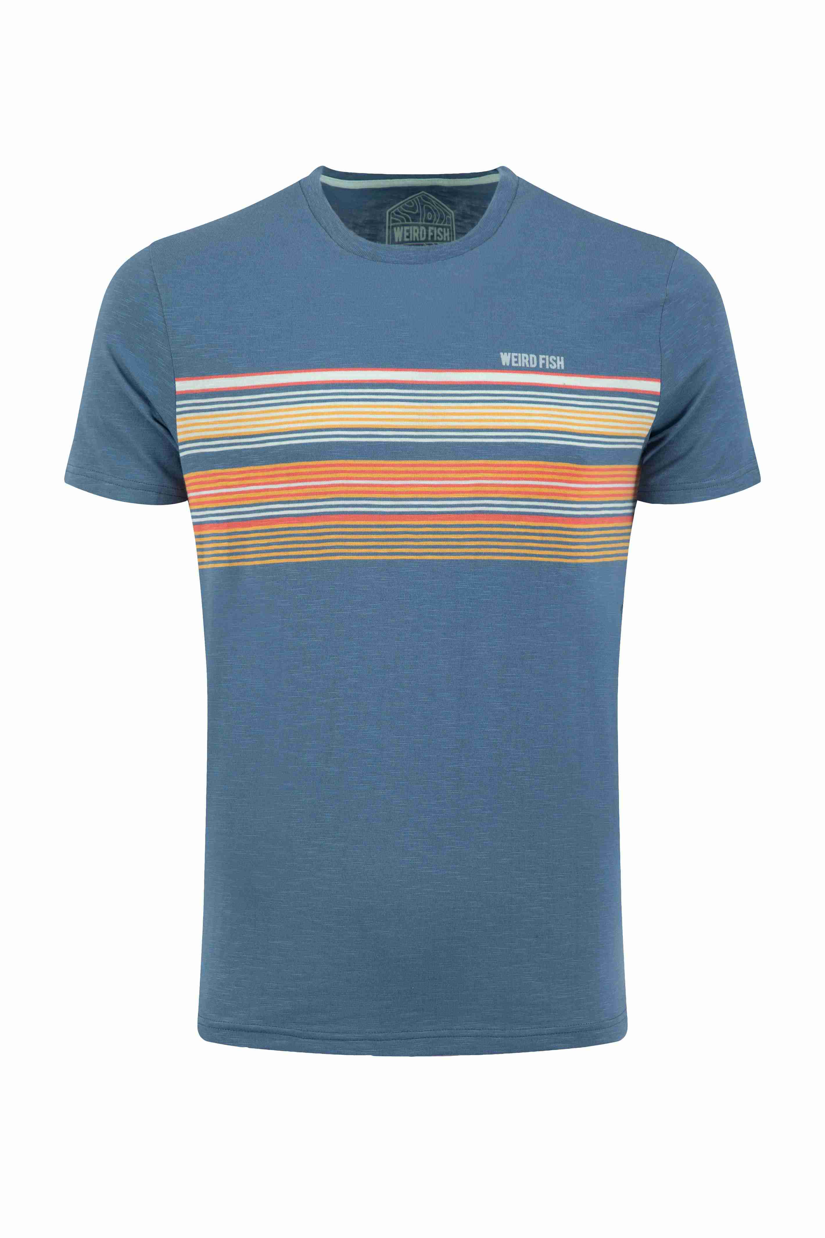 Cody Printed Stripe T-Shirt Washed Blue