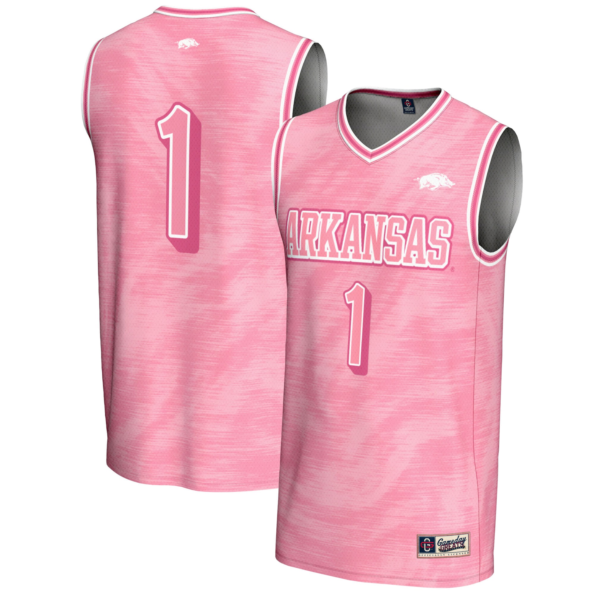 [NJP] Arkansas Razorbacks GameDay Greats Youth Lightweight Basketball Jersey - Pink