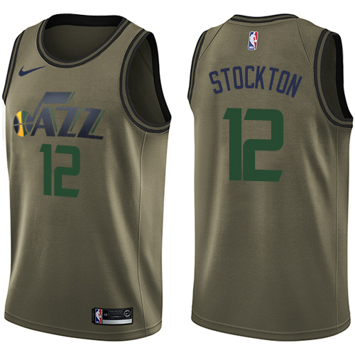 UTA #12 John Stockton Premium 2024 Icon NBA Jersey - Green Swingman