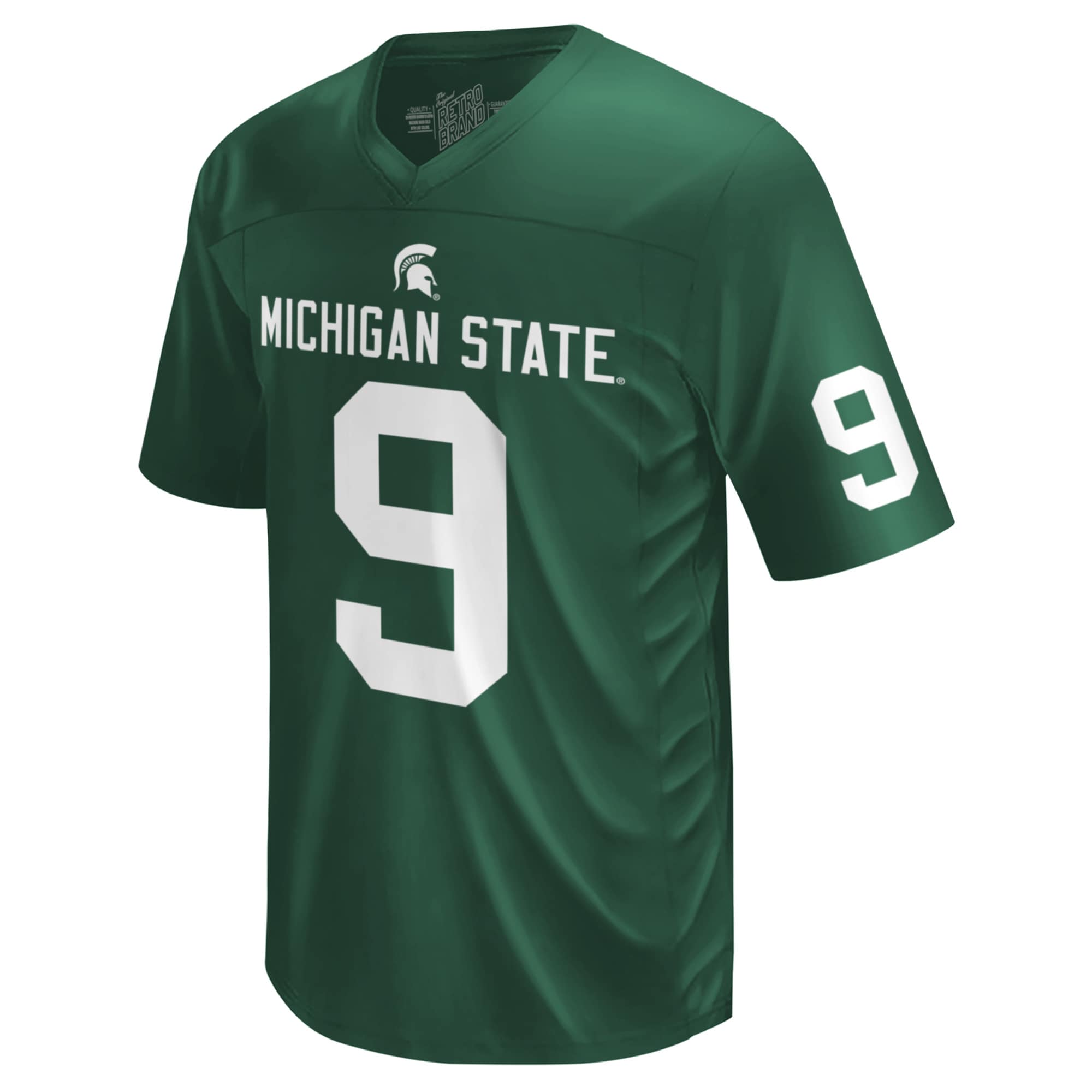 [NJP] Kenneth Walker III Michigan State Spartans Original Retro Brand Youth Commemorative Classics Printed Football Jersey - Green