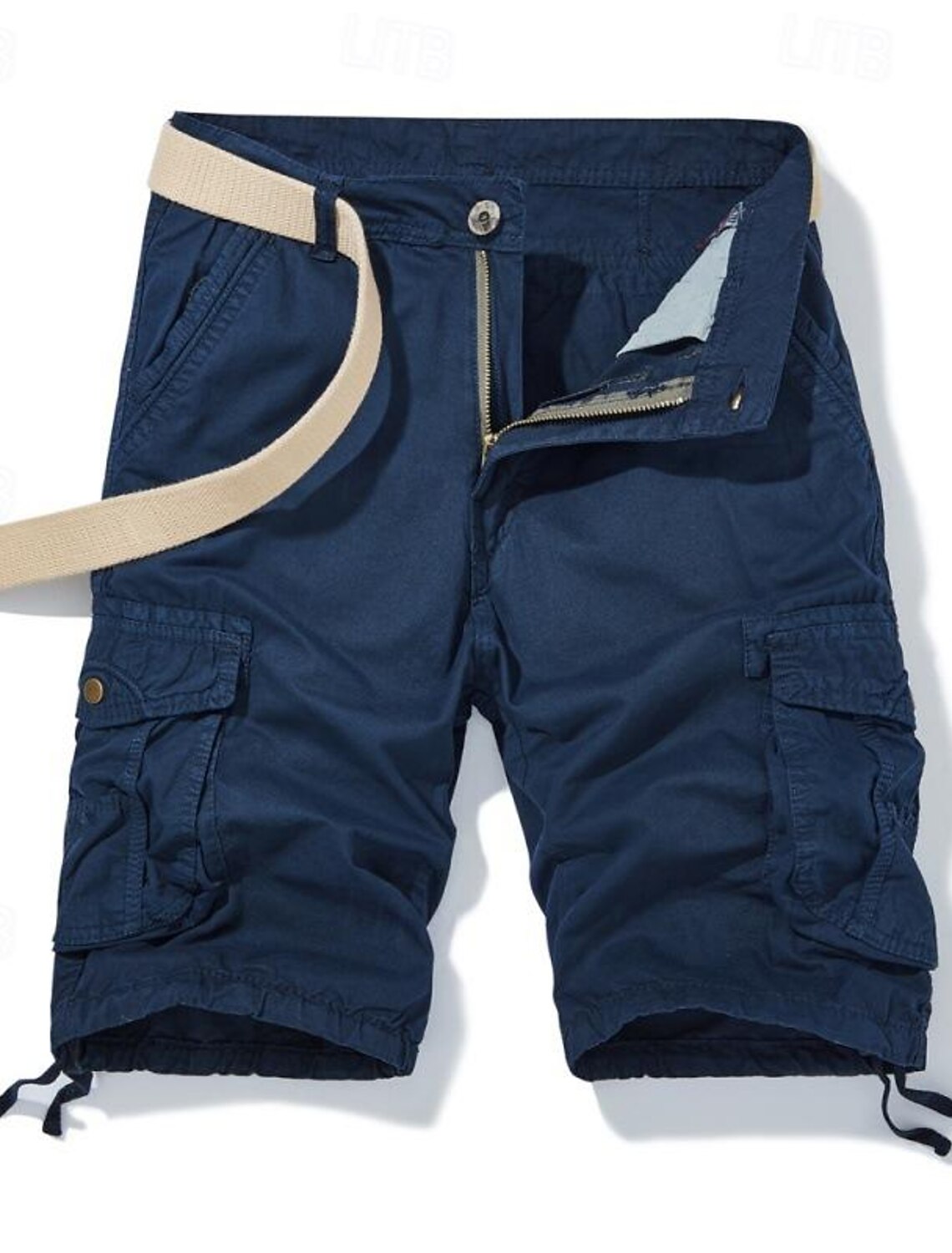 Men's Tactical Shorts Cargo Buttons Multi Pocket Plain Wearable Sho #2