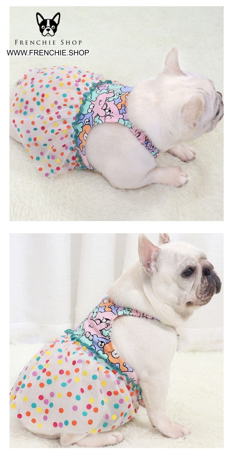 French Bulldog Lovely Skirt Frenchie Summer Dress (w316) Durable Dog Item