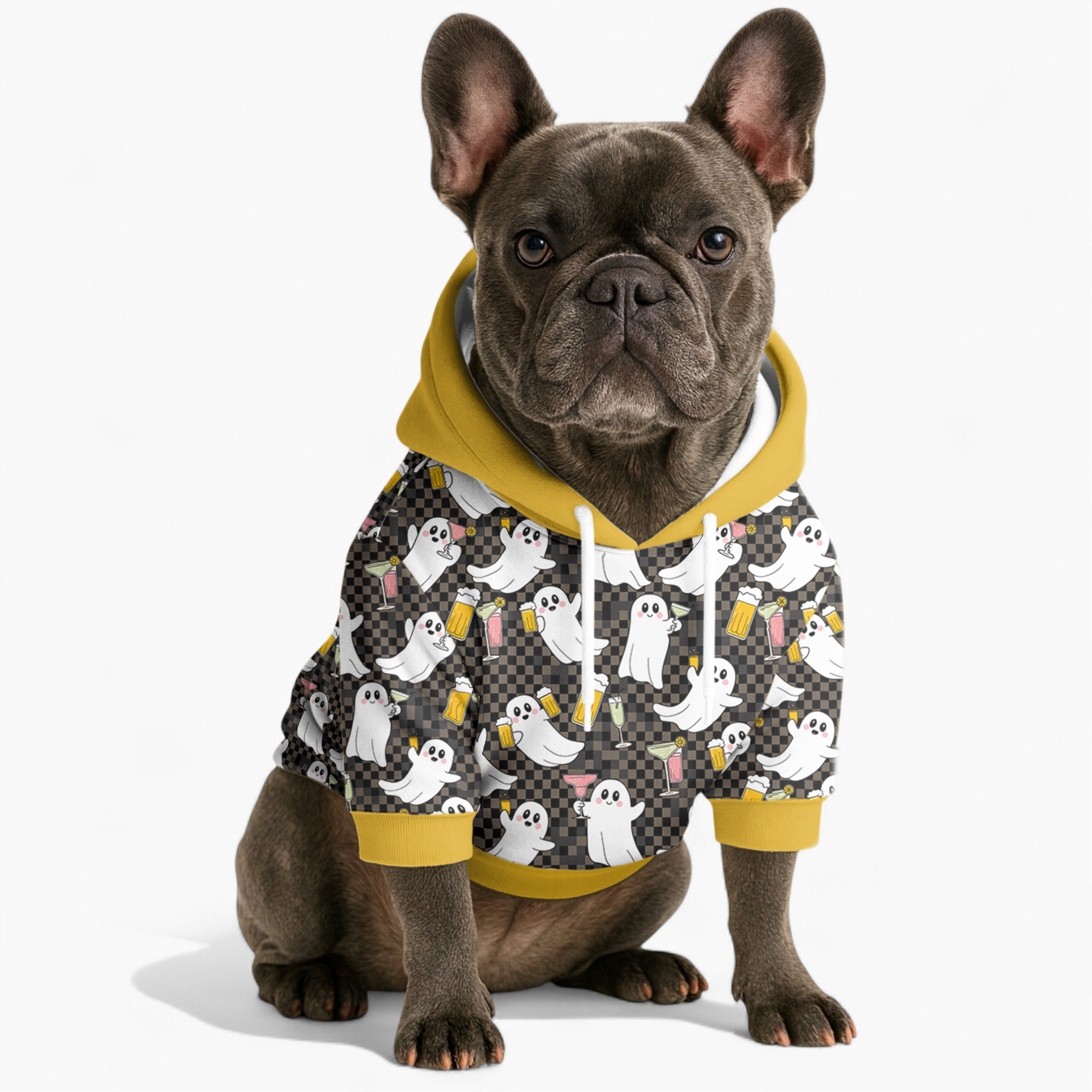 Stylish Premium Ghost - Frenchie Hoodies for Pet Enthusiasts Premium