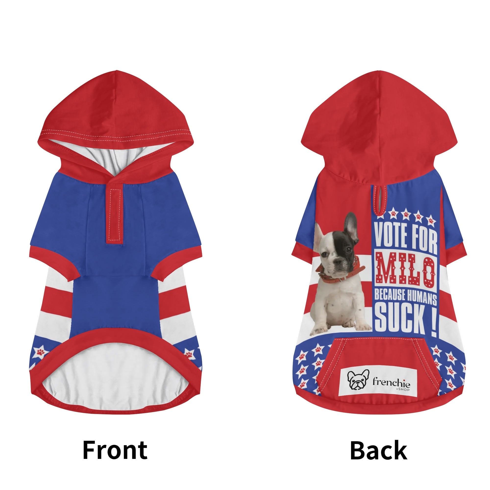 Premium Customized French Bulldog Hoodies Highlighting Your Dog’s Pho...
