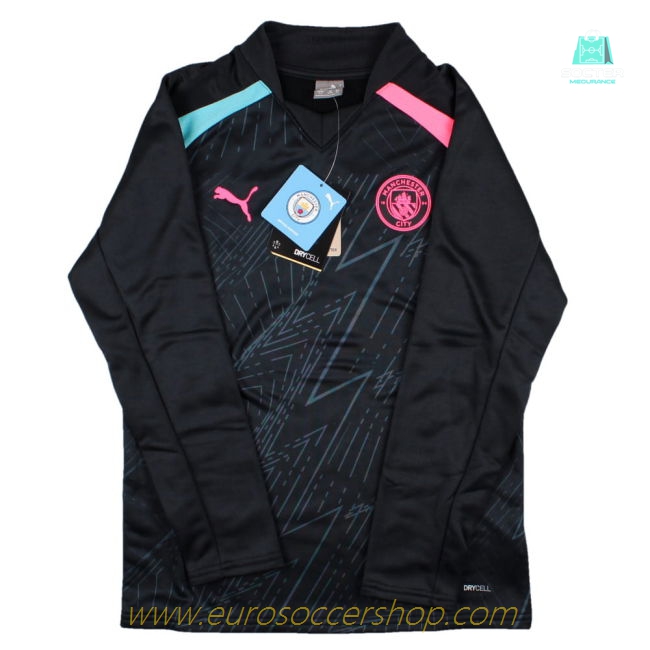 2023-2024 Man City Pre-Match LS Sweat Top (Dark Navy) - Kids